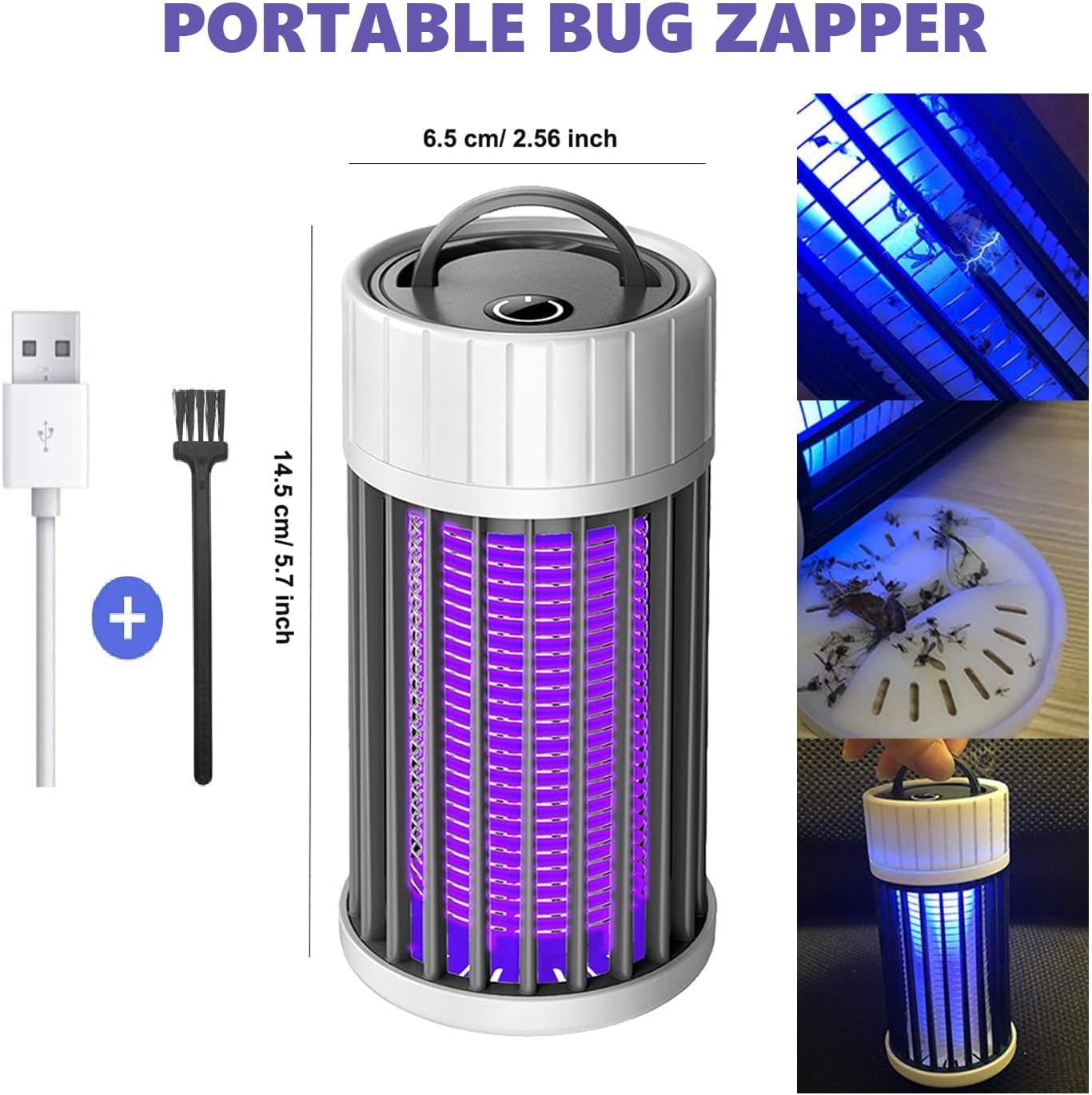 Mosquito Killer Lamp, USB Electronic Fly Killer Physical Bug Zapper Hanging Plug in Insect Trap Light Bug Zapper for Indoor Home Office Garden Plant Protection((Works When USB Is Connected)
