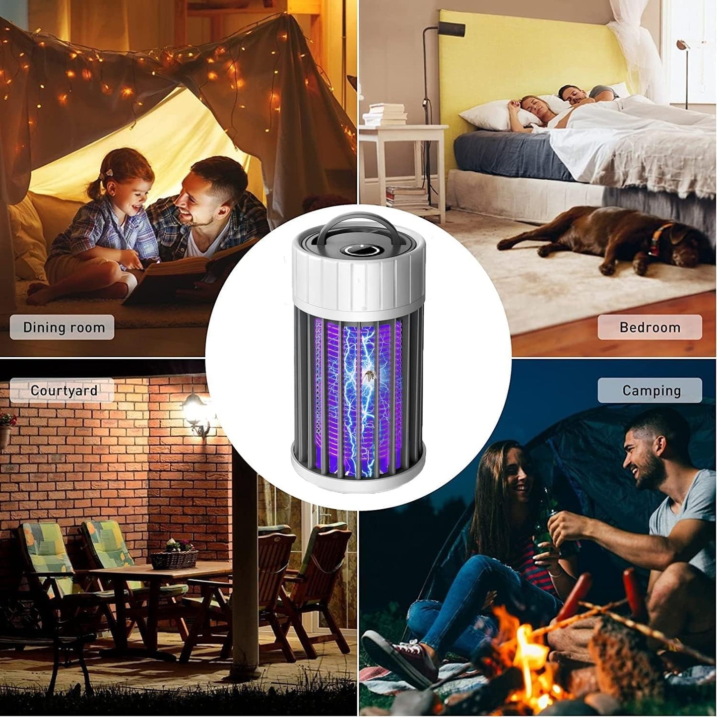 Mosquito Killer Lamp, USB Electronic Fly Killer Physical Bug Zapper Hanging Plug in Insect Trap Light Bug Zapper for Indoor Home Office Garden Plant Protection((Works When USB Is Connected)